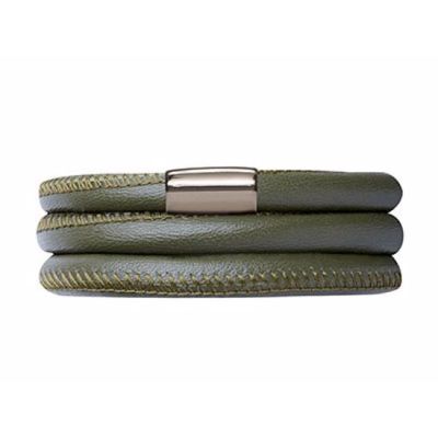 Endless 12102 Leder-Armband Grün Triple Silber Edelstahl 63 cm