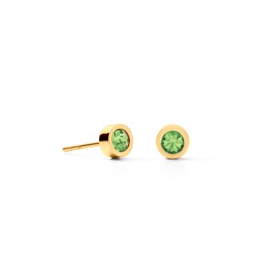 Coeur de Lion Ohrringe Ohrstecker Sparkling Dot Grün Gold 0227/21-0516