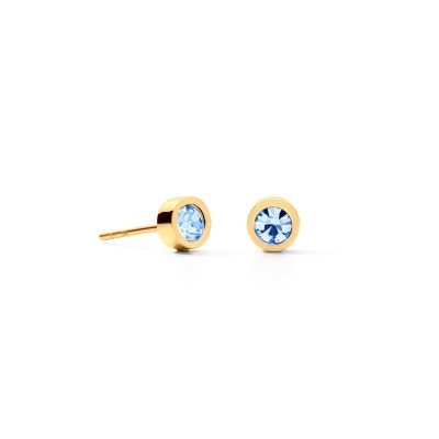 Coeur de Lion Ohrringe Ohrstecker Sparkling Dot Blau Gold 0227/21-0755