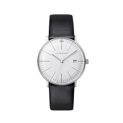 Junghans 41/4817.02 Herren-Uhr Max Bill Analog Quarz mit Leder-Armband