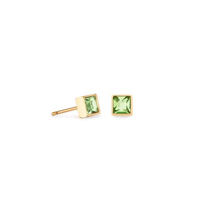 Coeur de Lion Ohrstecker Brilliant Square Grün Goldton 0501/21-0516