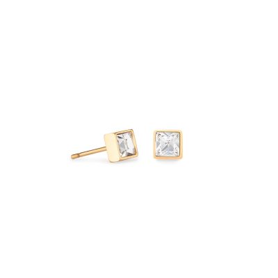 Coeur de Lion Ohrstecker Brilliant Square Weiss Goldton 0501/21-1816