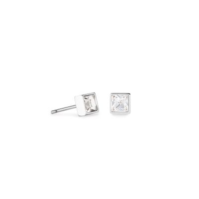 Coeur de Lion Ohrstecker Brilliant Square Weiss Silberton 0501/21-1817