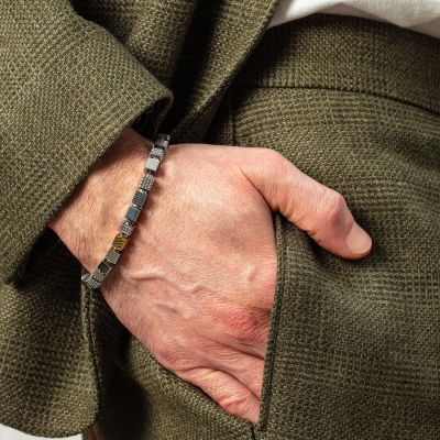 Coeur de Lion Armband Herren Graphic Relief Edelstahl 0924/30-1716