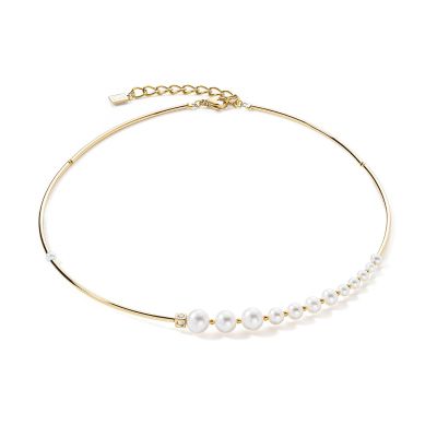 Coeur de Lion Halskette Asymmetrie Süßwasserperlen Gold 1102/10-1416