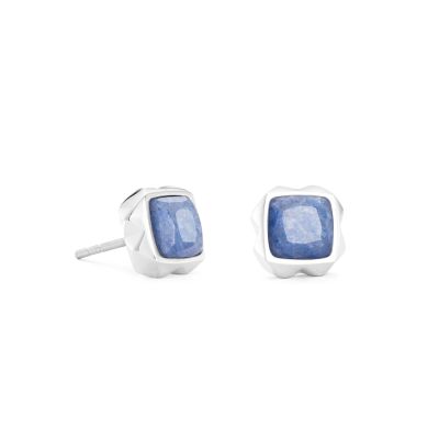 Coeur de Lion Ohrstecker Spike Square Aventurin Blau 1200/21-0717
