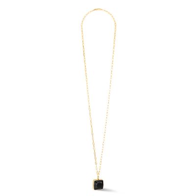 Coeur de Lion Kette OE Amulett Square Onyx Schwarz Gold 1201/10-1316