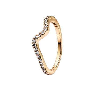 Pandora 162539C01 Ring Damen Funkelnde Welle Zirkonia 14k Vergoldet
