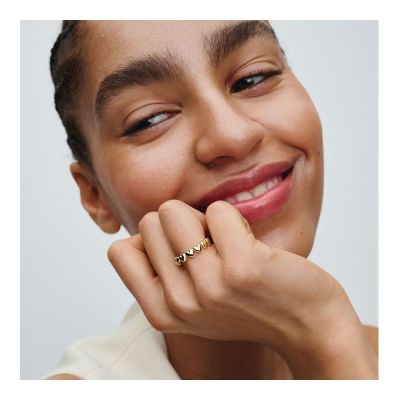 Pandora Ring Damen Reihe von Herzen Vergoldet 163427C00