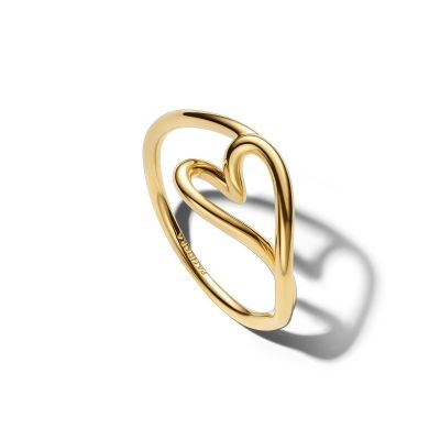 Pandora Ring Geformtes Herz Klein 14 Karat Vergoldet 164361C00