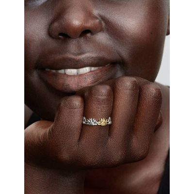 Pandora Bandring Sonnenblume Silber 14K Vergoldung 164702C00