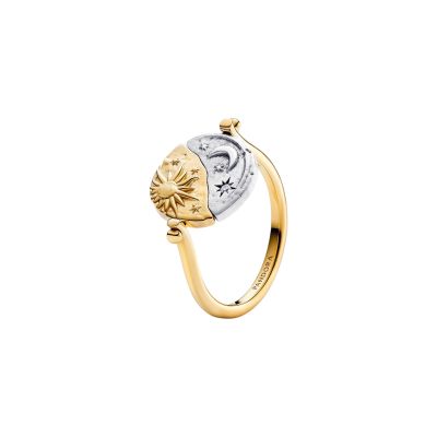 Pandora Me Ring Wendbar Sonne und Mond 14K Vergoldet 164810C01