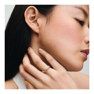 Pandora Ring Damen Reihe von Herzen Rosévergoldet 183427C00