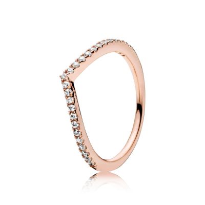 Pandora Ring Damen Funkelnder Wishbone Zirkon Rosévergoldet 186316CZ