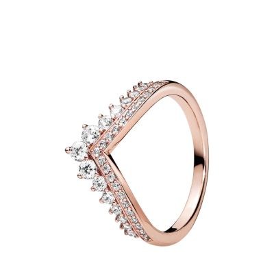 Pandora Rose 187736CZ Ring Damen Princess Wishbone 14 Karat 