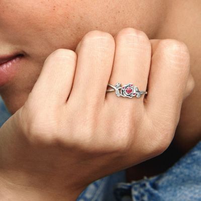 Pandora Disney Ring Damen Die Schöne und Das Biest Rose Silber 190017C01