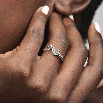 Pandora 191149C01 Ring Damen Mum Pavé Herz Zirkonia Sterling-Silber