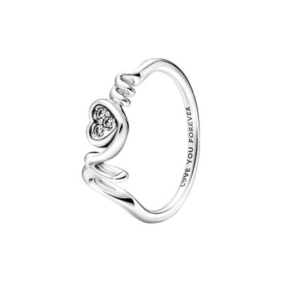Pandora 191149C01 Ring Damen Mum Pavé Herz Zirkonia Sterling-Silber