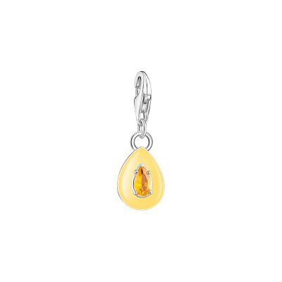 Thomas Sabo Charm-Anhänger Damen Oranger Tropfen Silber 1919-496-8