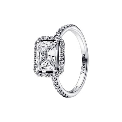 Pandora 192391C01 Ring Damen Rechteckiger Funkelnder Strahlenkranz Silber Gr. 56