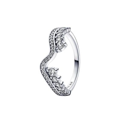 Pandora Ring Funkelnde Asymmetrische Wellen Silber 192543C01