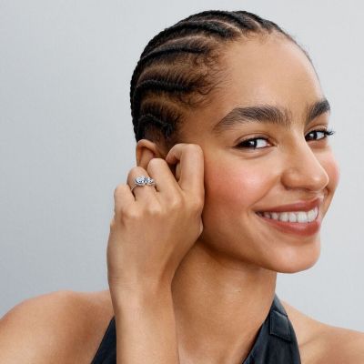 Pandora Ring Damen Funkelnder Strahlenkranz Herz Silber 193659C01