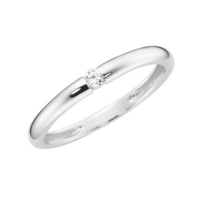 Karat Ring Damen Zirkonia Brillantschliff 375 Weissgold 93011541 Gr. 54 