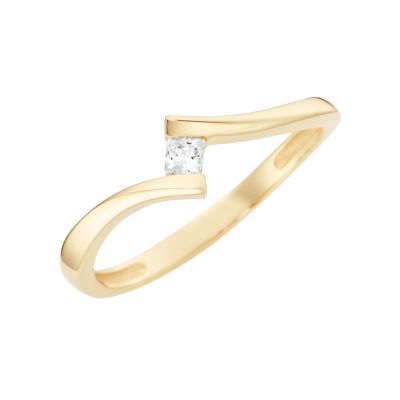 Karat Ring  Zirkonia Carré Princess Cut 375er Gelbgold 93012440 Gr. 56