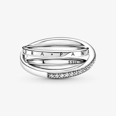 Pandora 199057C01 Pavé-Ring Damen Dreifach Gekreuzt Sterling-Silber