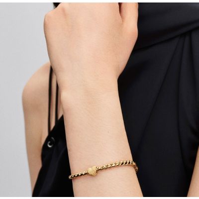 Pandora Mini-Charm Herz Strukturiert 14 Karat Vergoldet 764000C00