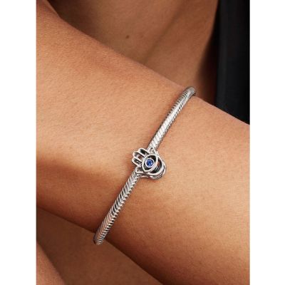 Pandora Charm Hand der Fatima Kristall Blau Sterling-Silber 794062C01