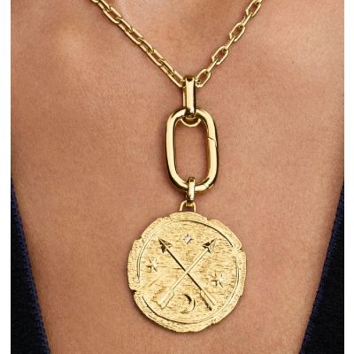 Pandora Me Medaillon-Charm Groß Gekreuzte Pfeile Vergoldet 764084C01