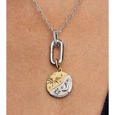 Pandora Me Medaillon-Charm Sonne und Mond 14 Karat Vergoldet 763977C01