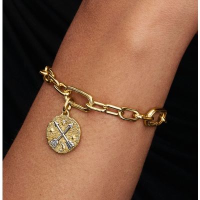 Pandora Me Medaillon-Charm Kreuzende Pfeile 14K Vergoldet 764081C01