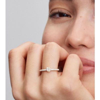 Pandora Me Ring Damen Chakra Herz Weiß 14K Vergoldet 163088C01
