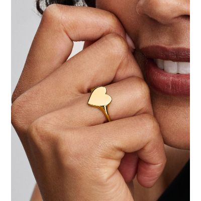 Pandora Ring Damen Gravierbares Herz 14K Vergoldet 163988C00