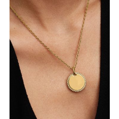 Pandora Anhänger Damen Rund Zirkonia 14 Karat Vergoldet 364007C01