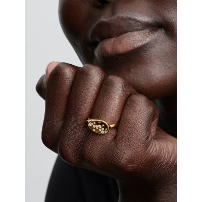 Pandora Essence Ring Oval Steinbesetzt 14K Vergoldet 164707C01