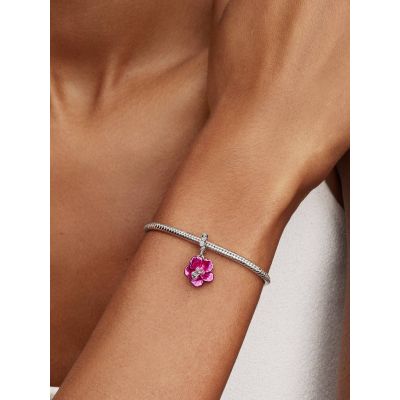 Pandora Charm-Anhänger Hibiskus Zirkonia Sterling-Silber 794698C01