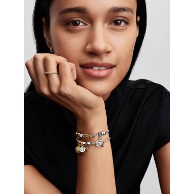 Pandora Charm Schriftzug Goal Zirkonia 14 Karat Vergoldet 764709C01
