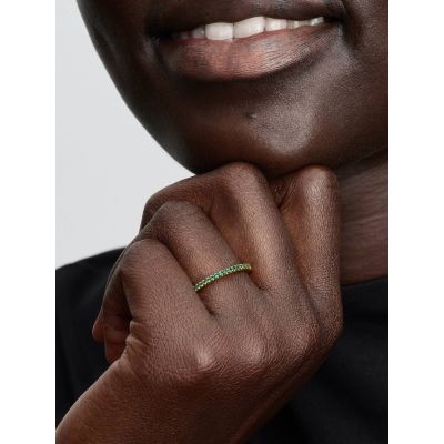 Pandora Ring Halb-Ewigkeits-Band Grün 14K Vergoldet 162999C03
