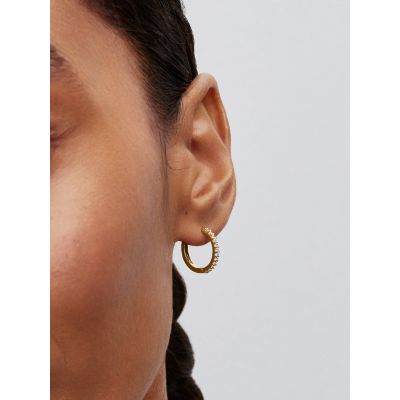 Pandora Ohrringe Damen Mini-Creolen Zirkonia 14K Vergoldet 264649C01