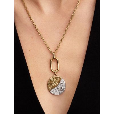 Pandora Me Medaillon-Charm Groß Sonne und Mond 14K Vergoldet 764806C01