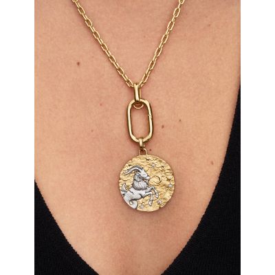 Pandora Me Medaillon-Charm Groß Steinbock 14 Karat Vergoldet 764999C01