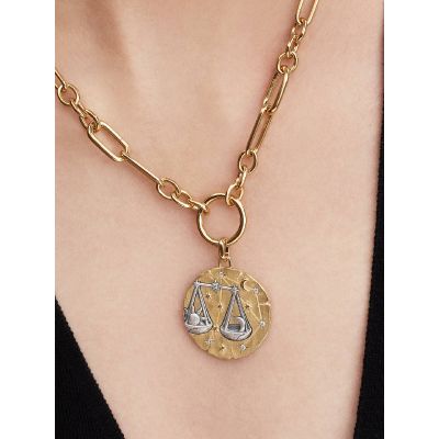 Pandora Me Medaillon-Charm Groß Waage 14K Vergoldet Silber 765006C01