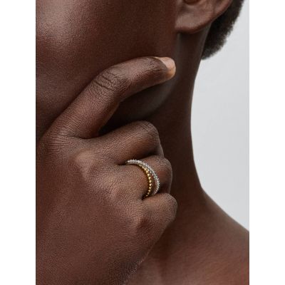 Pandora Ring Doppel-Band Gekreuzt 14 Karat Vergoldet 164827C01