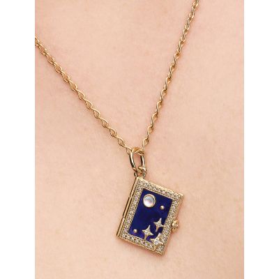 Pandora Charm-Anhänger Zauberbuch Zirkonia 14K Vergoldet 765049C01
