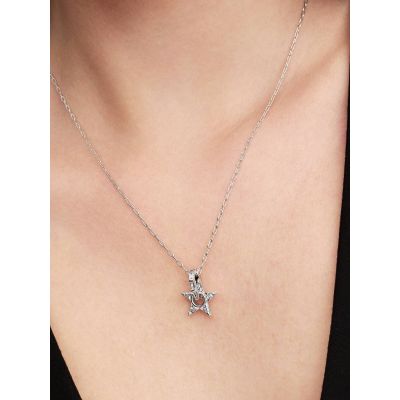 Pandora Halskette mit Anhänger Offener Stern Silber 45 cm 395082C01