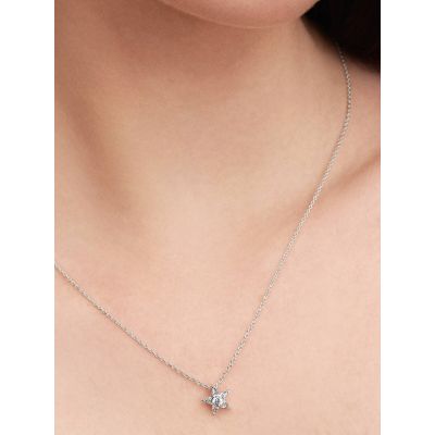 Pandora Halskette mit Anhänger Funkelnder Stern Silber 45 cm 395078C01