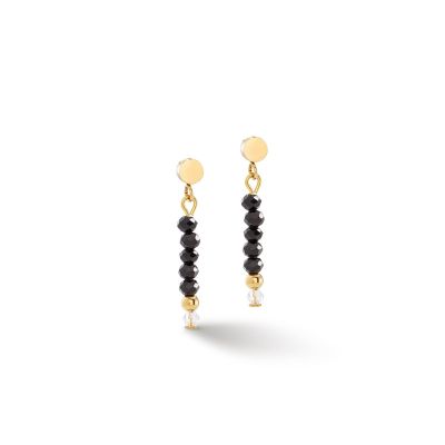 Coeur de Lion Ohrringe Damen Little Twinkle Schwarz-Gold 2033/21-1300